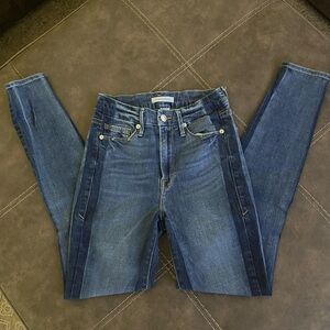 Good American Two-Tone Blue Skinny Jeans